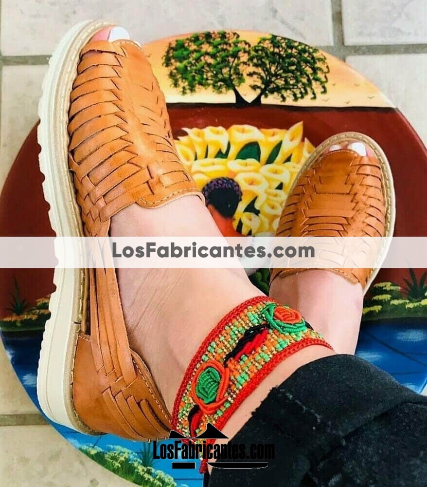 zs00591 Huarache mexicano zapato artesanal mayoreo para mujer de piso - LosFabricantes.com