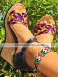 zj00143 Huarache artesanal plataforma mujer mayoreo fabricante calzado zapatos proveedor sandalias taller maquilador