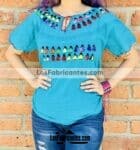 rj0065 Blusa mexicano artesanal mayoreo fabrica para mujer bordado a mano (1)