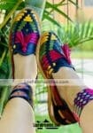 zj00160 Huaraches Artesanales Color Negro Con Tejido Multicolor De Piso Mujer De Piel Sahuayo Michoacan mayoreo fabricante de calzado zapatos taller maquilador (1) (1)