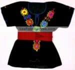 rj0252 Blusa artesanal flores bordado a mano mujer mayoreo fabricante proveedor taller maquilador (1)