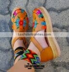 zj00194 Huarache artesanal plataforma mujer mayoreo fabricante calzado zapatos proveedor sandalias taller maquilador