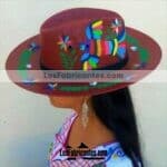 aj00076 Sombrero pintado a mano con diseño de aves artesanal mujer mayoreo fabricante proveedor ropa taller maquilador