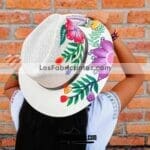 aj00079 Sombrero pintado a mano con diseño de flores artesanal mujer mayoreo fabricante proveedor ropa taller maquilador