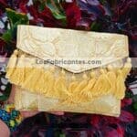 bs00036 Bolsa cartera de mano con correa artesanal bordada con motas amarillomayoreo fabricante proveedor taller maquilador (1)