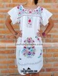 rj00404 Vestido bordado a mano blanco artesanal mujer mayoreo fabricante proveedor ropa taller maquilador