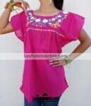 rj00430 Blusa bordada a mano rosa artesanal mujer mayoreo fabricante proveedor ropa taller maquilador
