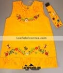 rs00088 Conjunto Vestido y Diadema bordado artesanal para niña unitalla amarillomayoreo fabricante proveedor taller maquilador (1)