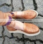 zj00727 Huarache artesanal piso mujer mayoreo fabricante calzado zapatos proveedor sandalias taller maquilador