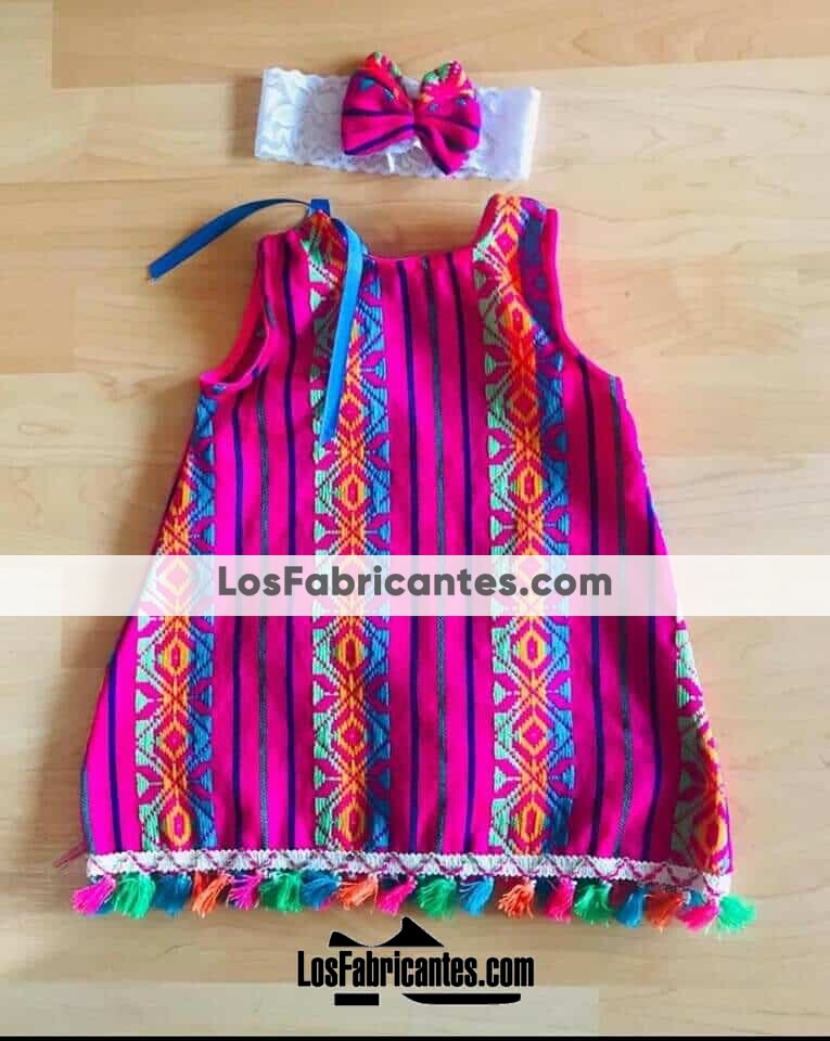 rs00105 Set de piezas diadema y vestido artesanal mexicano para Bebe hecho en Chiapas Distribuidor Mayoreo)) - LosFabricantes.com