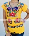 rj00502 Blusa bordado de flores color amarillo artesanal mujer mayoreo fabricante proveedor ropa taller maquilador (1)
