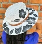 aj00156 Lote de 3 sombreros pintados a mano artesanal diseño de flores mayoreo fabricante proveedor ropa taller maquilador