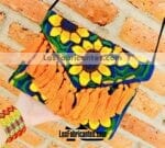 bs00171 Bolsa cartera artesanal bordada de flores con motas color azulmayoreo fabricante proveedor taller maquilador (1)