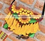 bs00178 Bolsa cartera artesanal bordada de flores con motas color fiushamayoreo fabricante proveedor taller maquilador (1)