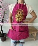 rs00172 Mandil artesanal bordado de flores color fiushamayoreo fabricante proveedor taller maquilador (1)