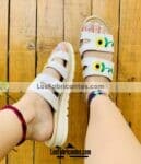 zs00844 Huaraches artesanales color blanco bordado de girasol de piso mujer mayoreo fabricante calzado zapatos proveedor sandalias taller maquilador (1)