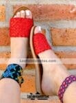 zs00882 Huaraches artesanales color rojo de piso mujer mayoreo fabricante calzado zapatos proveedor sandalias taller maquilador (1)