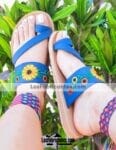 zs00906 Huaraches artesanales color azul con bordado de flores de piso mujer mayoreo fabricante calzado zapatos proveedor sandalias taller maquilador (1)