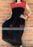 rj00619 Vestido negro artesanal de manta con bordado en el cuello colores al azarmayoreo fabricante proveedor taller maquilador (1) (1)