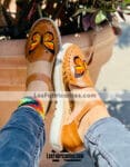 zj00888 Huaraches artesanales bordado de mariposa color cafe de piso mujer mayoreo fabricante calzado zapatos proveedor sandalias taller maquilador (1)