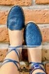 zs00965 Huaraches Mexicanos De Piso Mujer Color Azul De Piel Con tipo alpargata troquel Hecho En Sahuayo Michoacanmayoreo fabricante calzado zapatos proveedor sandalias taller maquilador (1)