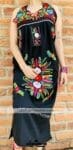 rj00667 Vestido artesanal mexicano para mujer hecho en Chiapas color negro mayoreo fabrica (1)