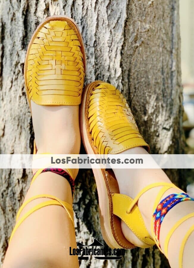 Sandalias de piel hechas a mano en color amarillo Zapatos Zapatos para mujer Sandalias Cangrejeras 