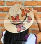 aj00196 sombrero artesanal pintado a mano diseño de mariposas mayoreo fabricante proveedor ropa taller maquilador