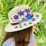 aj00206 sombrero artesanal diseño de flores morado mayoreo fabricante proveedor ropa taller maquilador