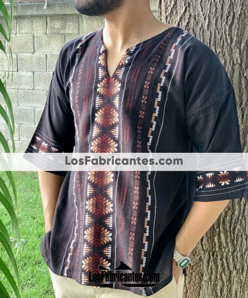 rj00812 Camisa artesanal mexicano para hombre hecho en Chiapas Distribuidor  Mayoreo 