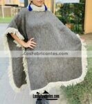 rj00815 Gabán Color Gris Poncho liso de lana Unitalla unisex hecho en Chiapas México mayoreo fabricante proveedor taller maquilador (1)