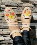 ZJ00973 Huaraches Artesanales Piso Para Mujer Tan Flores mayoreo fabricante calzado zapatos proveedor (1)