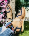 zn00008 Huaraches Artesanales Mujer Calidad Premium Tan Tejido Azul mayoreo fabricante calzado zapatos proveedor (6)