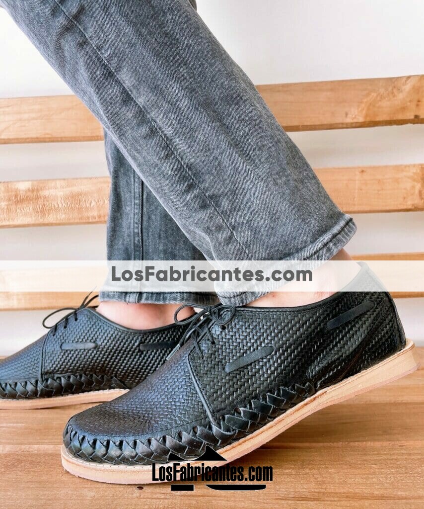 zn00030 Huaraches Artesanales Para Hombre Negro Relieve mayoreo fabricante calzado (2)