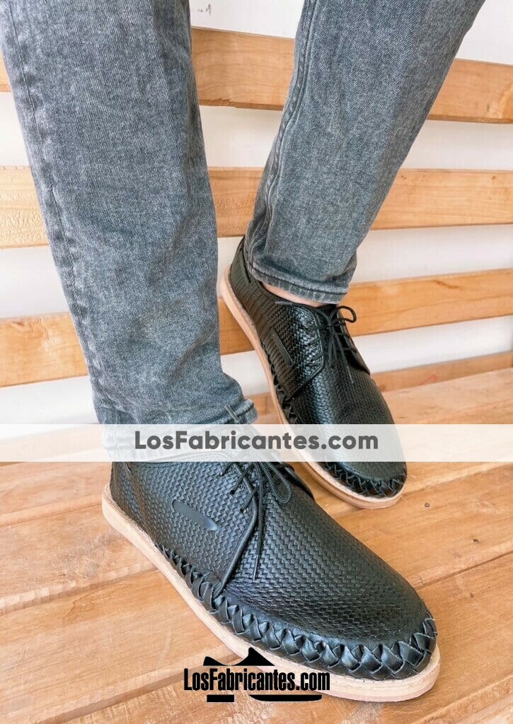 zn00030 Huaraches Artesanales Para Hombre Negro Relieve mayoreo fabricante calzado (3)