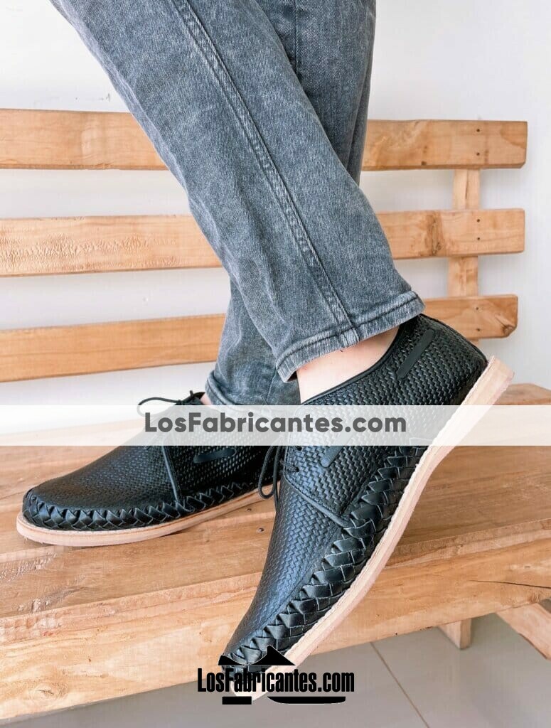 zn00030 Huaraches Artesanales Para Hombre Negro Relieve mayoreo fabricante calzado (4)