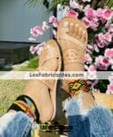 Zj01013 Huaraches Artesanales Piso Para Mujer Tan Troquelado De Flores Fabricante Calzado Mayoreo (2)